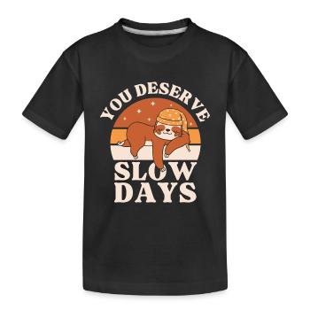 Vous méritez des journées creuses - T-shirt bio Premium Enfant - noir - Devant