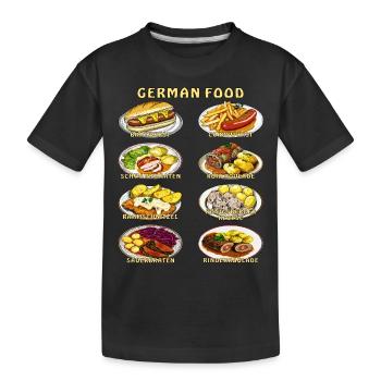 German food - Kids' Premium Organic T-Shirt - black - Front