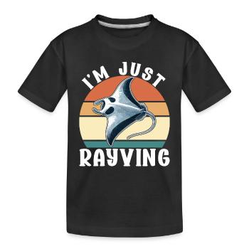 Mantarochen Großer Manta Meeresbewohner - Kinder Premium Bio T-Shirt - Schwarz - Vorne
