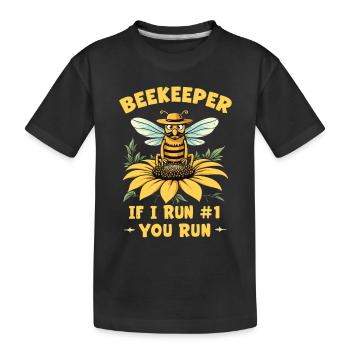 Miel Abeille Abeille Ruche Accessoires d’apiculture - T-shirt bio Premium Enfant - noir - Devant