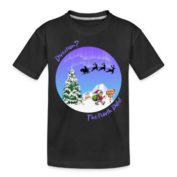 Weihnachtspost. Weihnachtselfen posten. Nordpol - Kinder Premium Bio T-Shirt - Schwarz - Vorne