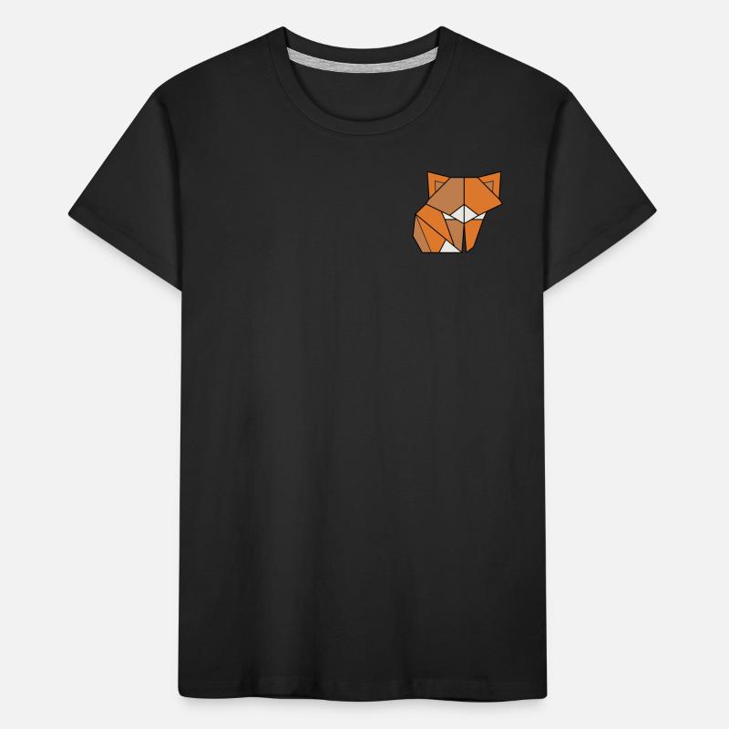 Fox Logo Emblem Caninae Red Fox Canidae Fox Lover Kids' Premium Organic T-Shirt