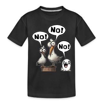 nee nein nö vielleicht später Spruch Lustig Fun - Kinder Premium Bio T-Shirt - Schwarz - Vorne