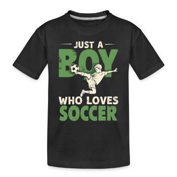 Soccer Soccer Player, Soccer Player Boy - Kids' Premium Organic T-Shirt - black - Front