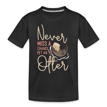 La loutre ne manque jamais une occasion de caresser - T-shirt bio Premium Enfant - noir - Devant