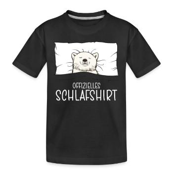 Offizielles Schlafshirt Eisbär Schlafanzug - Kinder Premium Bio T-Shirt - Schwarz - Vorne