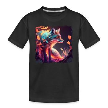 Renard roux Canidés Caninae Renard amoureux Renard - T-shirt bio Premium Enfant - noir - Devant