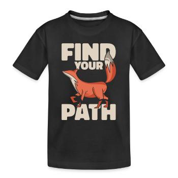 Finde deinen Weg Caninae Rotfuchs Canidae Fuchsliebhaber - Kinder Premium Bio T-Shirt - Schwarz - Vorne