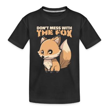 Ne plaisantez pas avec le renard Canidae Caninae Renard roux - T-shirt bio Premium Enfant - noir - Devant