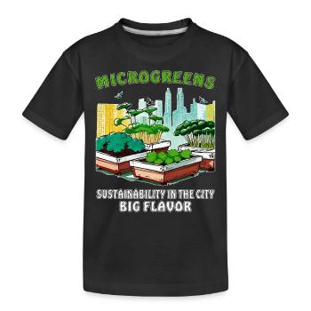 MICROGREENS SUSTAINABILITY IN THE CITY - Kids' Premium Organic T-Shirt - black - Front