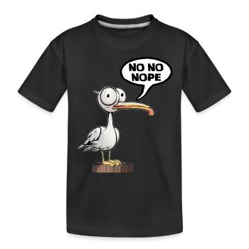 Fun Be Seagull No - Kids' Premium Organic T-Shirt - black - Front