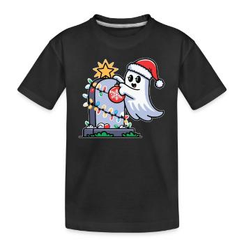 Fantôme de Noël avec pierre tombale - T-shirt bio Premium Enfant - noir - Devant