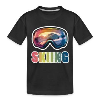 Ski goggles Ski Skiing - Kids' Premium Organic T-Shirt - black - Front