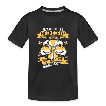 Méfiez-vous de l’apiculteur Les abeilles sont inoffensives Beek - T-shirt bio Premium Enfant - noir - Devant