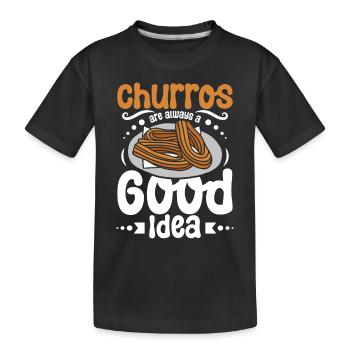 Churros are always a good idea - Kids' Premium Organic T-Shirt - black - Front