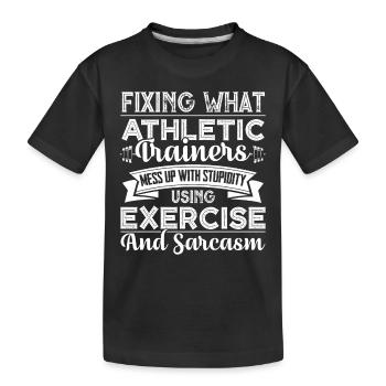 Athletic Trainer Funny Athletic Trainer - Kids' Premium Organic T-Shirt - black - Front