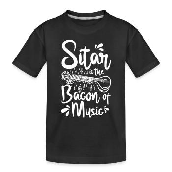 Le sitar est le lard de la musique - T-shirt bio Premium Enfant - noir - Devant