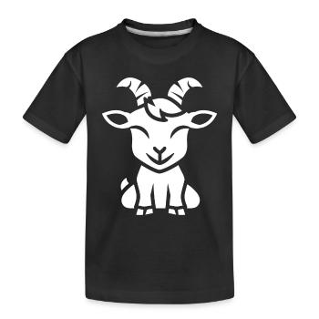 Ziegenbock - Kinder Premium Bio T-Shirt - Schwarz - Vorne