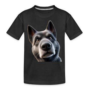 Tête de chien 2 - T-shirt bio Premium Enfant - noir - Devant
