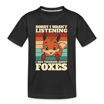 Je pensais aux renards Renards roux Canidae Caninae - T-shirt bio Premium Enfant - noir - Devant
