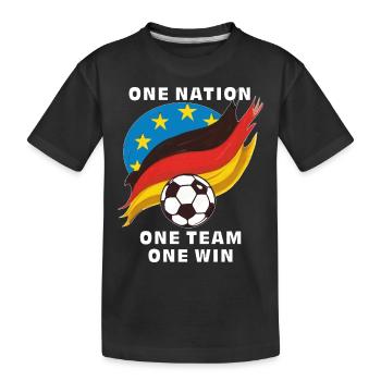 FOOTBALL ONE NATION ONE TEAM ONE WIN - Kids' Premium Organic T-Shirt - black - Front