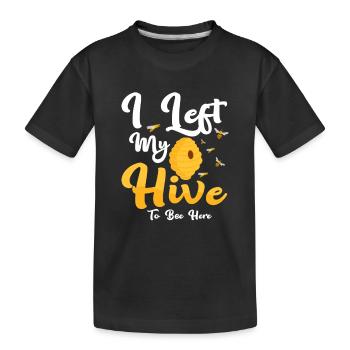 I Left My Hive To Bee Here Beekeeper ApiaristBeeke - Kinder Premium Bio T-Shirt - Schwarz - Vorne