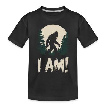 I AM BIG FOOT - Kids' Premium Organic T-Shirt - black - Front