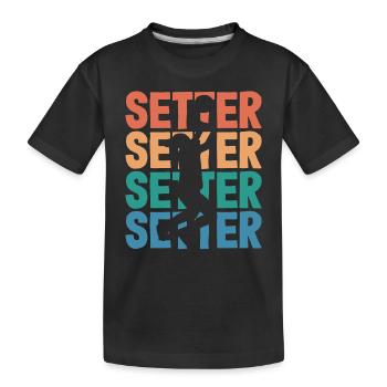 Volleyball Setter Silhouette Art - Kids' Premium Organic T-Shirt - black - Front