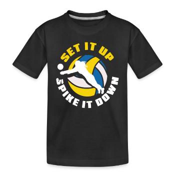 Volley-ball Installez-le Installez-le Spike Down - T-shirt bio Premium Enfant - noir - Devant