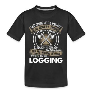 Logger Just Go Logging - Kids' Premium Organic T-Shirt - black - Front