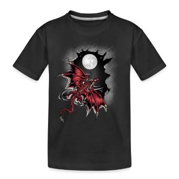 Dragon de lune Dragon Créature mythique - T-shirt bio Premium Enfant - noir - Devant
