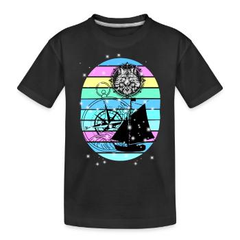 maritim Segelschiff Kompass Seefahrt Seemann - Kinder Premium Bio T-Shirt - Schwarz - Vorne