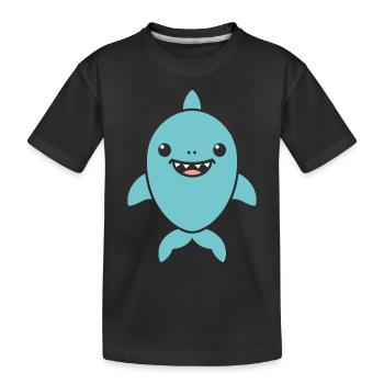 Hai - Kinder Premium Bio T-Shirt - Schwarz - Vorne
