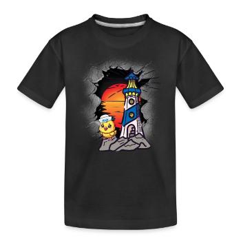 Seefahrt Matrosen Küken Leuchtturm maritim - Kinder Premium Bio T-Shirt - Schwarz - Vorne