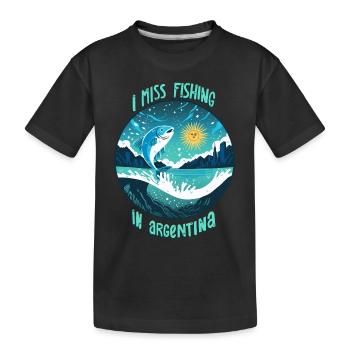 Pêche en Argentine - T-shirt bio Premium Enfant - noir - Devant