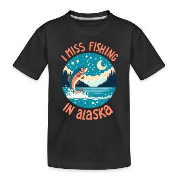 Angeln in Alaska - Kinder Premium Bio T-Shirt - Schwarz - Vorne