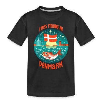 Pêche au Danemark - T-shirt bio Premium Enfant - noir - Devant