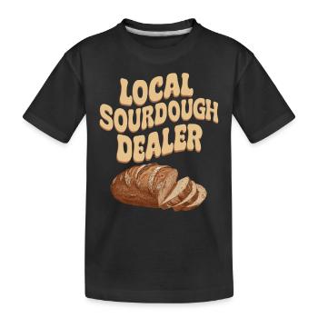Lokaler Sauerteighändler Lustige Bäckerei Backbäcker - Kinder Premium Bio T-Shirt - Schwarz - Vorne