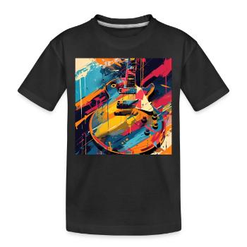 Gitarre - Kinder Premium Bio T-Shirt - Schwarz - Vorne