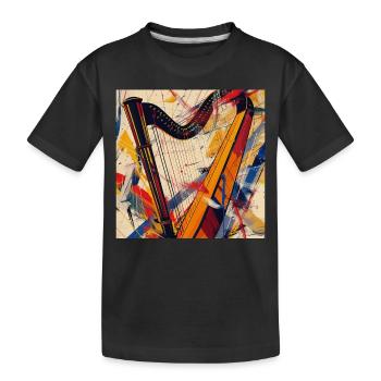 Harfe - Kinder Premium Bio T-Shirt - Schwarz - Vorne
