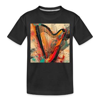 Harfe - Kinder Premium Bio T-Shirt - Schwarz - Vorne