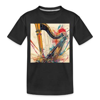 Harfe - Kinder Premium Bio T-Shirt - Schwarz - Vorne