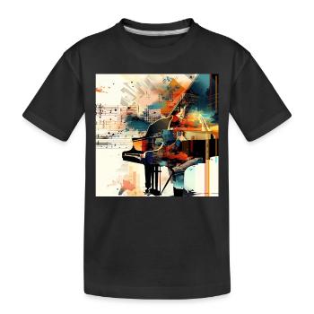 Klavier - Kinder Premium Bio T-Shirt - Schwarz - Vorne