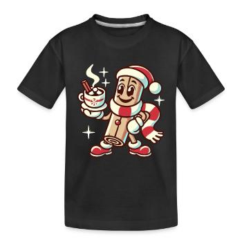 Cannelle et chocolat chaud Noël - T-shirt bio Premium Enfant - noir - Devant