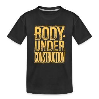 Body Under Construction - Kids' Premium Organic T-Shirt - black - Front