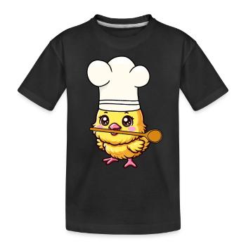 Cuisinier Cuisiniers Cuisinier Cuisinier Poulet poussin - T-shirt bio Premium Enfant - noir - Devant