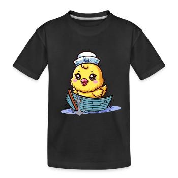 maritim Boot Seefahrt Küken Seemann - Kinder Premium Bio T-Shirt - Schwarz - Vorne