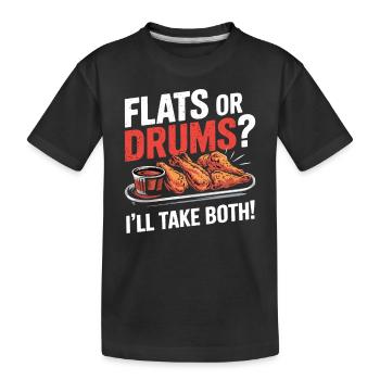 Ailes Buffalo BBQ Ailes Appartements Ou Tambours Prenez Les Deux - T-shirt bio Premium Enfant - noir - Devant