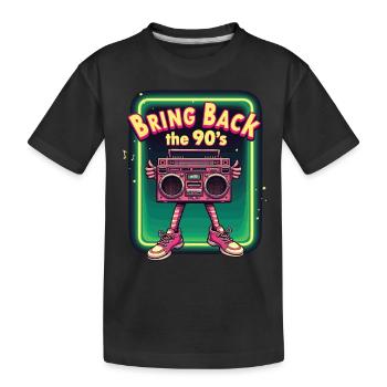 Bring Back the 90's Retro Boombox 90er Jahre - Kinder Premium Bio T-Shirt - Schwarz - Vorne