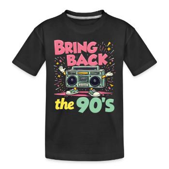 Bring Back the 90's Retro Boombox 90er Jahre - Kinder Premium Bio T-Shirt - Schwarz - Vorne